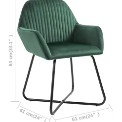 vidaXL - Eetkamerstoel - Groen - Stof - 2 stuks