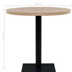 vidaXL - Eetkamertafel - Beige - MDF - Ø 80 x 75 cm