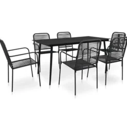 vidaXL - Eetset - Zwart - Staal