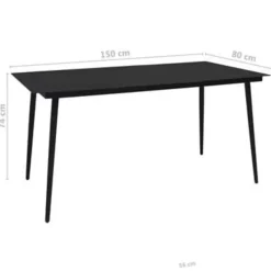 vidaXL - Eetset - Zwart - Staal