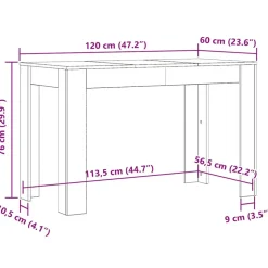 vidaXL - Eettafel - Bruin - Bewerkt hout