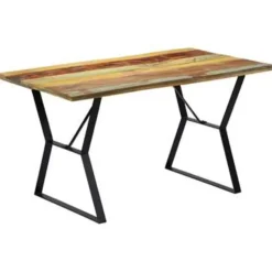 vidaXL - Eettafel - Multikleur - Hout - 140 x 80 x 76 cm
