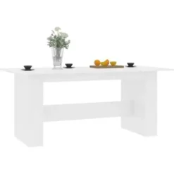 vidaXL - Eettafel - Wit - Bewerkt hout