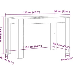 vidaXL - Eettafel - Wit - Bewerkt hout