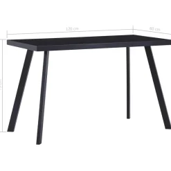 vidaXL - Eettafel - Zwart - Glas - 120 x 60 x 75 cm