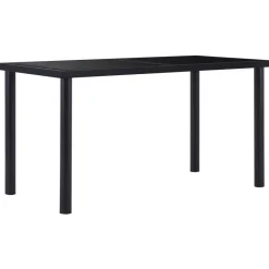 vidaXL - Eettafel - Zwart - Glas - 140 x 70 x 75 cm