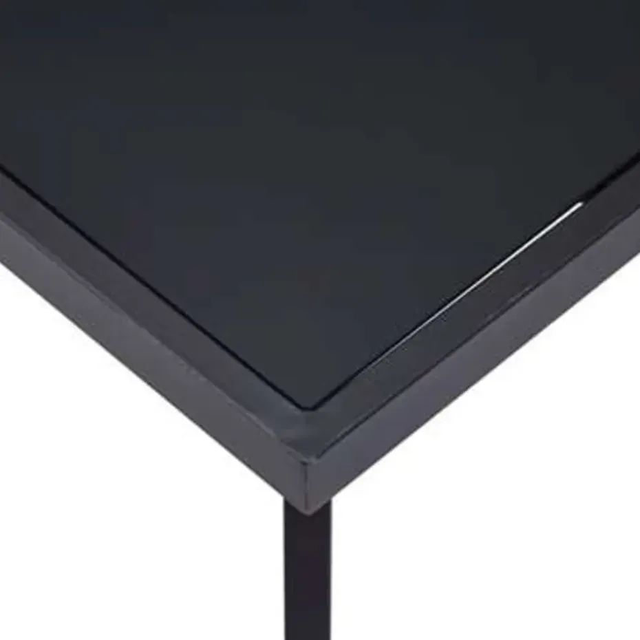 vidaXL - Eettafel - Zwart - Glas - 140 x 70 x 75 cm