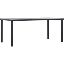 vidaXL - Eettafel - Zwart - MDF - 180 x 90 x 75 cm