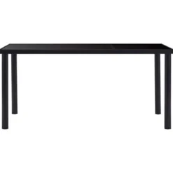 vidaXL - Eettafel - Zwart - Glas - 160 x 80 x 75 cm
