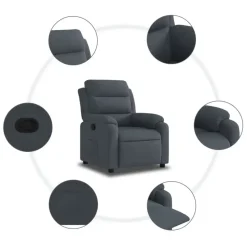 vidaXL - Fauteuil - Grijs - Fluweel
