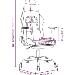 vidaXL - Gamingstoel - Wit - Stof