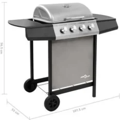 vidaXL - Gasbarbecue-grill - Zilver - Staal