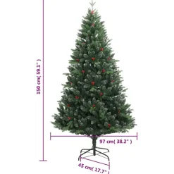 vidaXL - Gescharnierde Kunstkerstboom - Groen - 150 cm