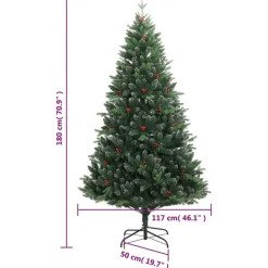 vidaXL - Gescharnierde Kunstkerstboom - Groen - 180 cm