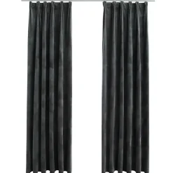 vidaXL - Gordijn - Antraciet - Fluweel - 140 x 245 cm - 2 stuks
