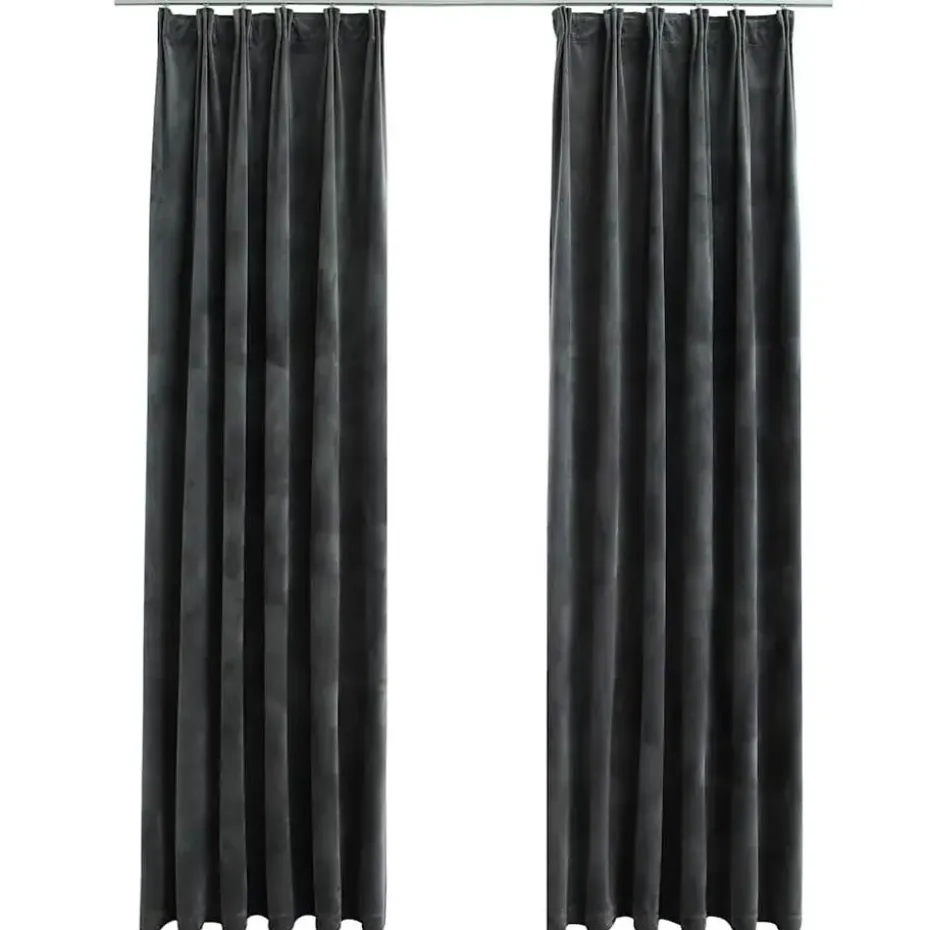 vidaXL - Gordijn - Antraciet - Fluweel - 140 x 245 cm - 2 stuks