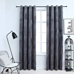 vidaXL - Gordijn - Antraciet - Fluweel - 140 x 225 cm - 2 stuks