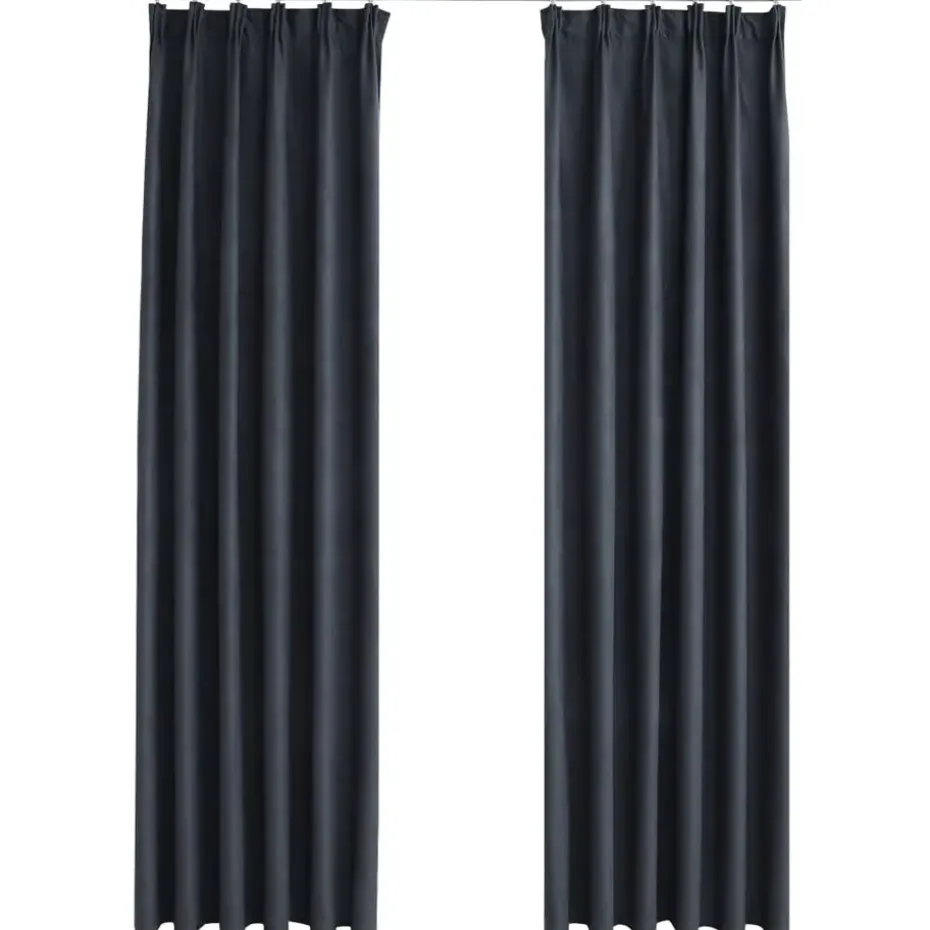 vidaXL - Gordijn - Antraciet - Stof - 140 x 245 cm - 2 stuks