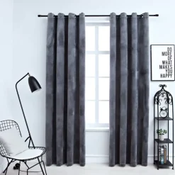 vidaXL - Gordijn - Antraciet - Fluweel - 140 x 175 cm - 2 stuks