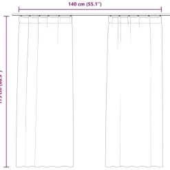 vidaXL - Gordijn - Antraciet - Fluweel - 140 x 175 cm - 2 stuks