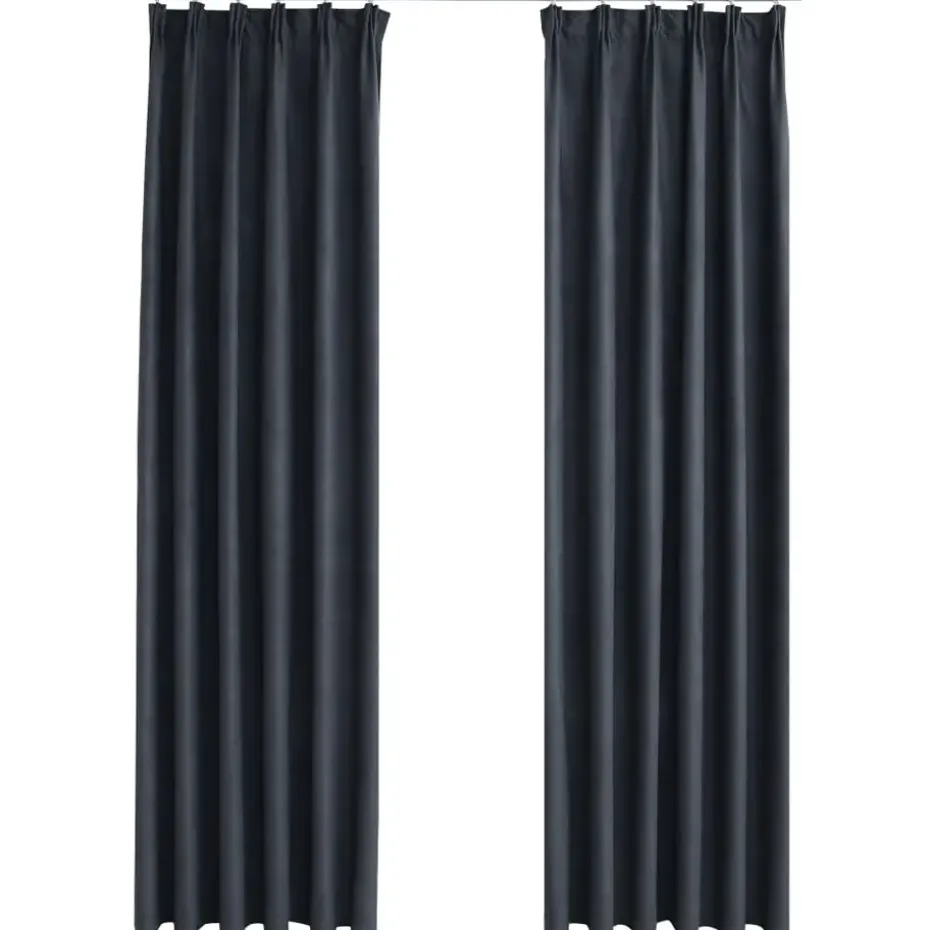 vidaXL - Gordijn - Antraciet - Stof - 140 x 225 cm - 2 stuks