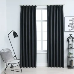 vidaXL - Gordijn - Antraciet - Stof - 140 x 225 cm - 2 stuks