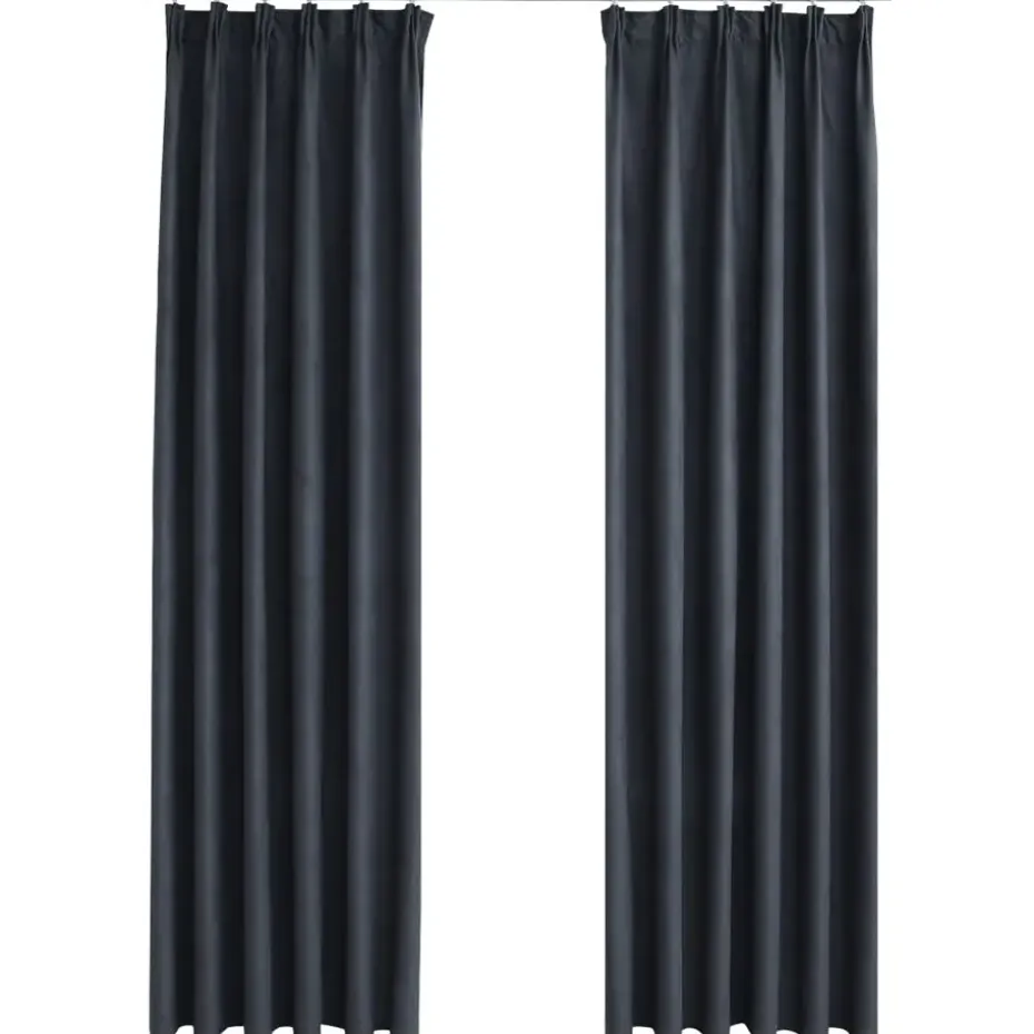 vidaXL - Gordijn - Antraciet - Stof - 140 x 175 cm - 2 stuks