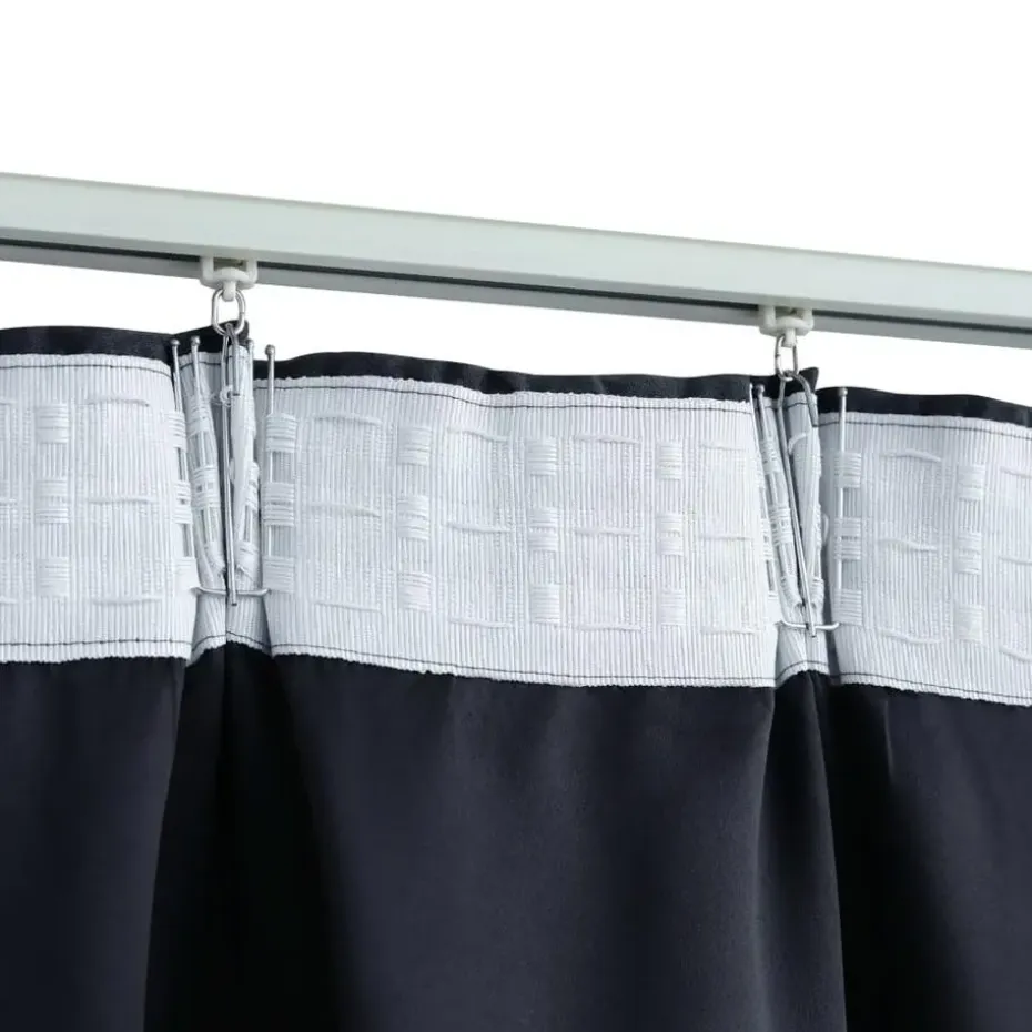 vidaXL - Gordijn - Antraciet - Stof - 140 x 175 cm - 2 stuks