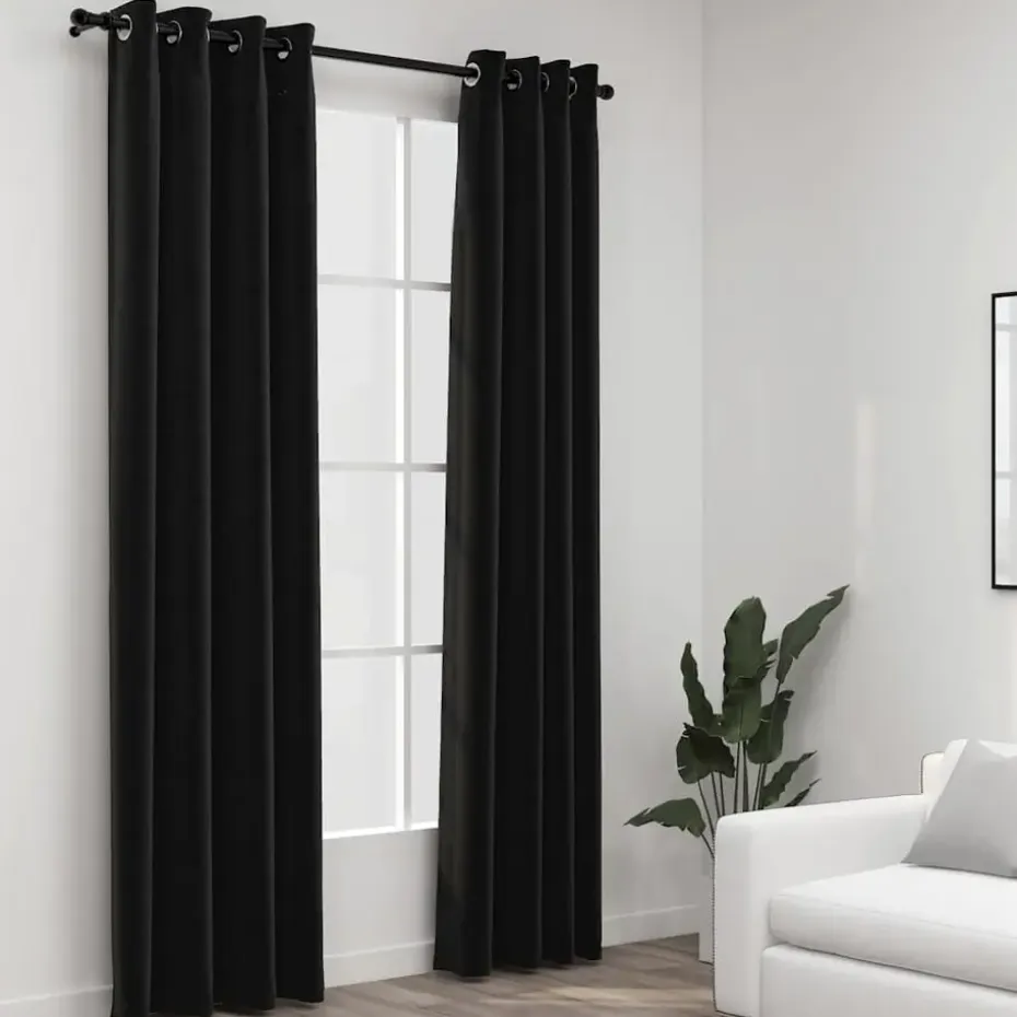 vidaXL - Gordijn - Antraciet - Stof - 140 x 225 cm - 2 stuks