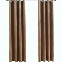 vidaXL - Gordijn - Beige - Fluweel - 140 x 175 cm - 2 stuks