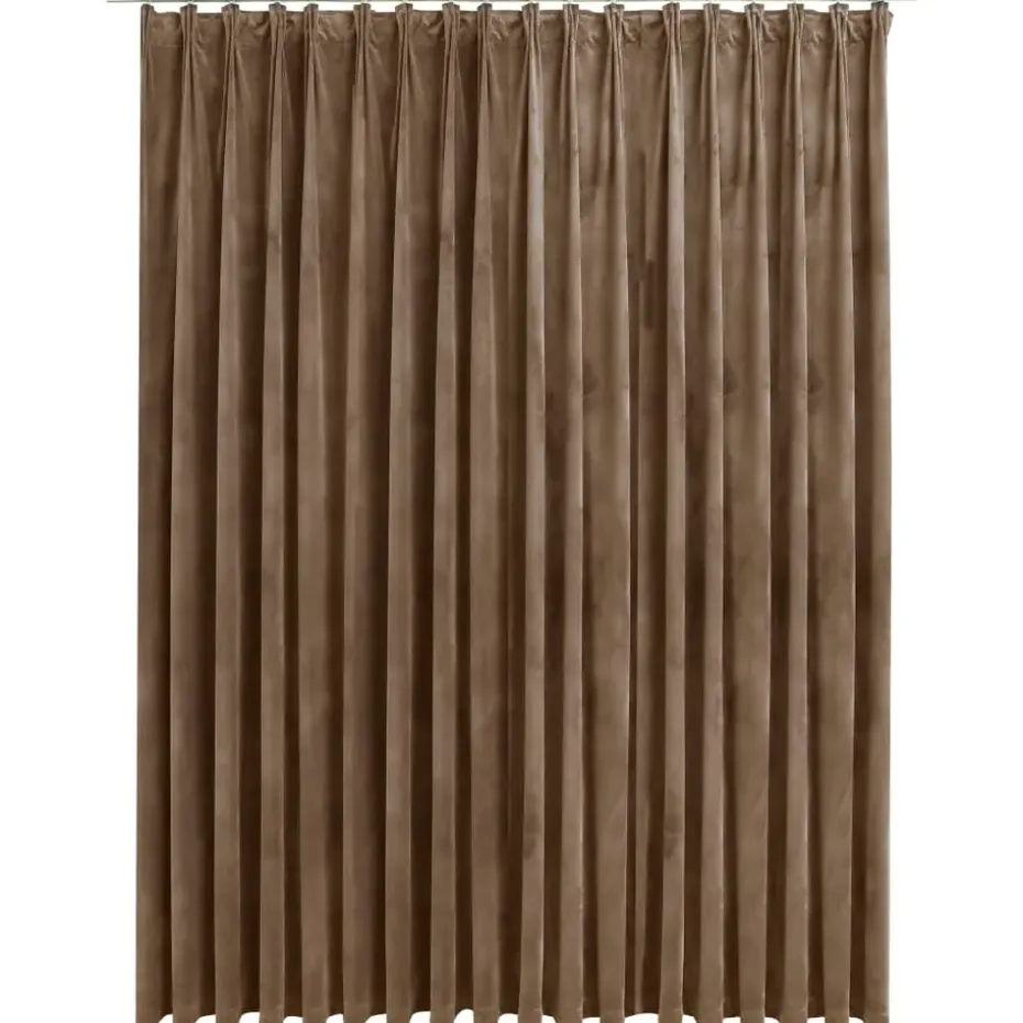 vidaXL - Gordijn - Beige - Fluweel