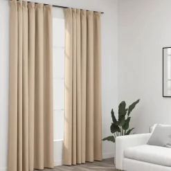 vidaXL - Gordijn - Beige - Stof - 140 x 245 cm - 2 stuks