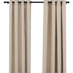 vidaXL - Gordijn - Beige - Stof - 140 x 175 cm - 2 stuks