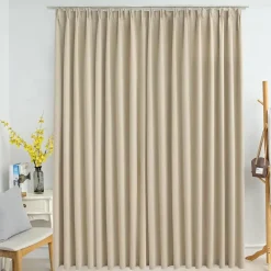 vidaXL - Gordijn - Beige - Stof