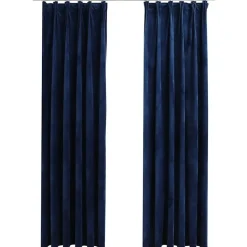 vidaXL - Gordijn - Blauw - Fluweel - 140 x 245 cm - 2 stuks