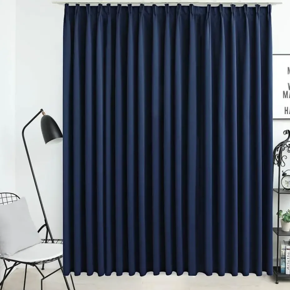 vidaXL - Gordijn - Blauw - Stof