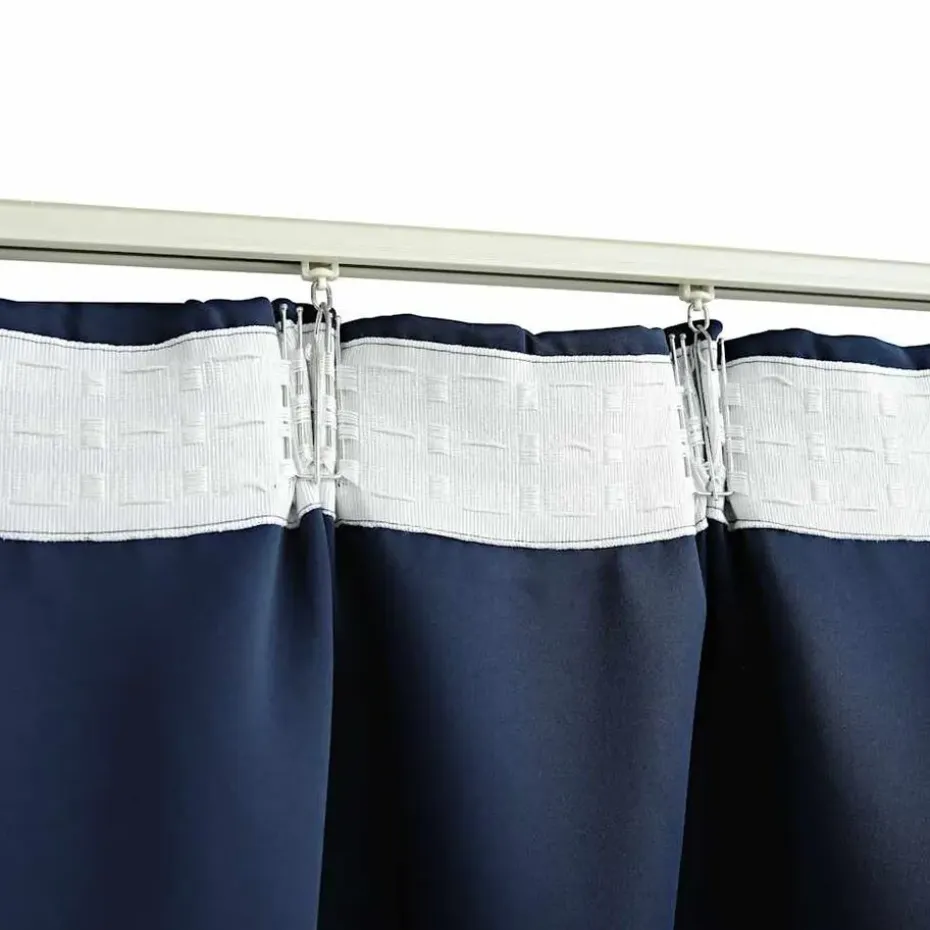 vidaXL - Gordijn - Blauw - Stof