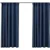 vidaXL - Gordijn - Blauw - Stof - 140 x 175 cm - 2 stuks