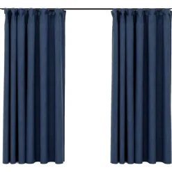 vidaXL - Gordijn - Blauw - Stof - 140 x 175 cm - 2 stuks