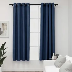 vidaXL - Gordijn - Blauw - Stof - 140 x 175 cm - 2 stuks