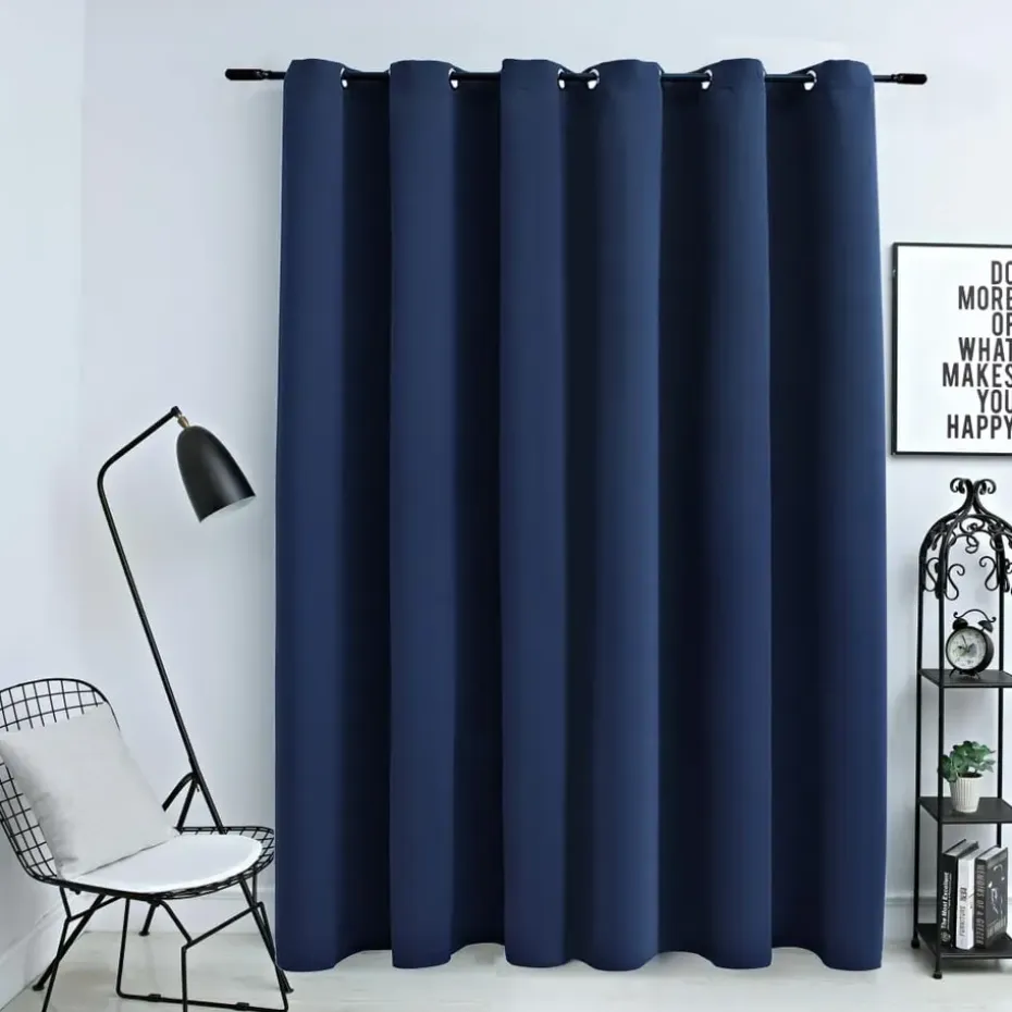 vidaXL - Gordijn - Blauw - Stof