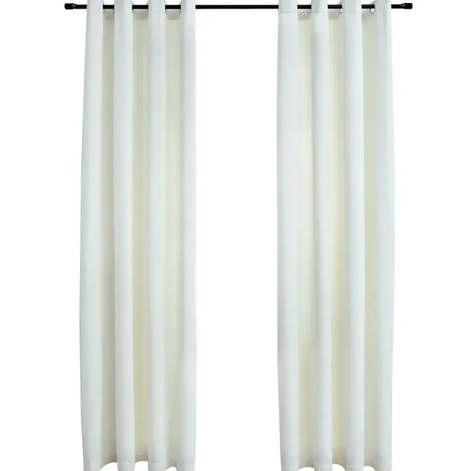 vidaXL - Gordijn - Crème - Fluweel - 140 x 175 cm - 2 stuks
