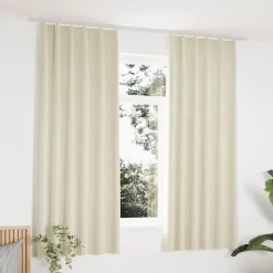 vidaXL - Gordijn - Crème - Fluweel - 140 x 175 cm - 2 stuks