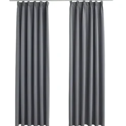vidaXL - Gordijn - Grijs - Stof - 140 x 245 cm