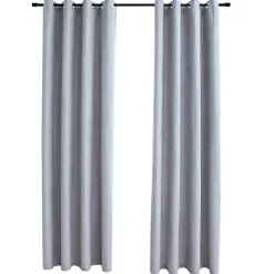 vidaXL - Gordijn - Grijs - Stof - 140 x 245 cm - 2 stuks