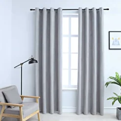 vidaXL - Gordijn - Grijs - Stof - 140 x 245 cm - 2 stuks