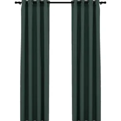 vidaXL - Gordijn - Groen - Stof - 140 x 245 cm - 2 stuks