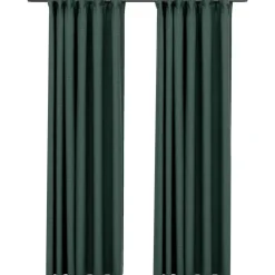 vidaXL - Gordijn - Groen - Stof - 140 x 245 cm - 2 stuks