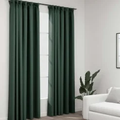 vidaXL - Gordijn - Groen - Stof - 140 x 245 cm - 2 stuks