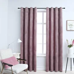 vidaXL - Gordijn - Roze - Fluweel - 140 x 225 cm - 2 stuks